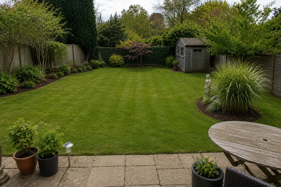 Garten nach Reinigung